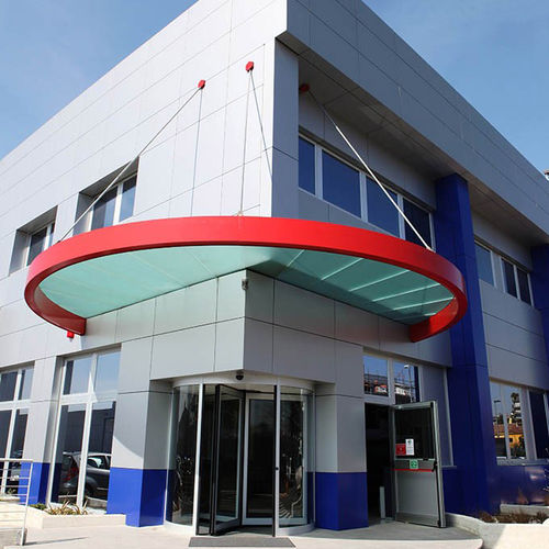 Rivestimento di facciata in pannelli - ICET STUDIOS - ALUCOBOND - in alluminio / in composito / verticale