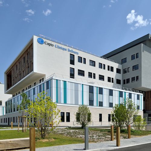 Rivestimento di facciata in pannelli - HOSPITAL BAYONNE CAPIO - ALUCOBOND - in alluminio / in composito / a incastro