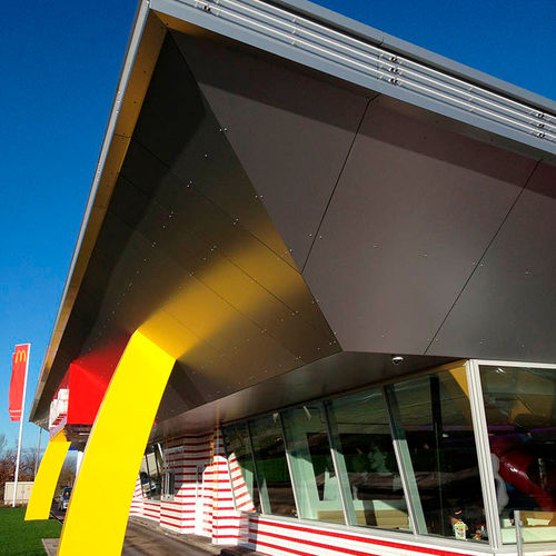 Pannello in composito di rivestimento - ROCK & ROLL MC DONALDS - ALUCOBOND - da costruzione / per rivestimento di facciata / per soffitto