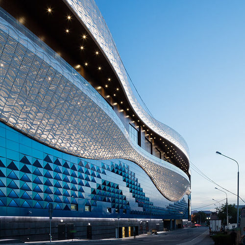 Rivestimento di facciata a cassetta - SHOPPING MALL RIVIERA - ALUCOBOND - in composito / in alluminio / a incastro