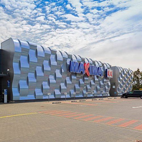 Rivestimento di facciata in pannelli - MAXIMA SHOPPING CENTRE - ALUCOBOND - a cassetta / in composito / in alluminio