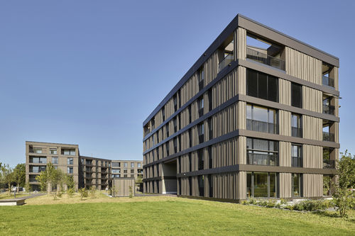Pannello in composito di protezione - Residential building Grünmatt - ALUCOBOND - per rivestimento di facciata / in alluminio / finitura satinata