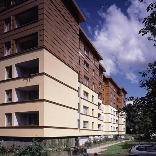 Rivestimento di facciata in pannelli - MODERNISATION SCHARNHORST HOUSING UNITS - ALUCOBOND - in alluminio / in composito / a incastro