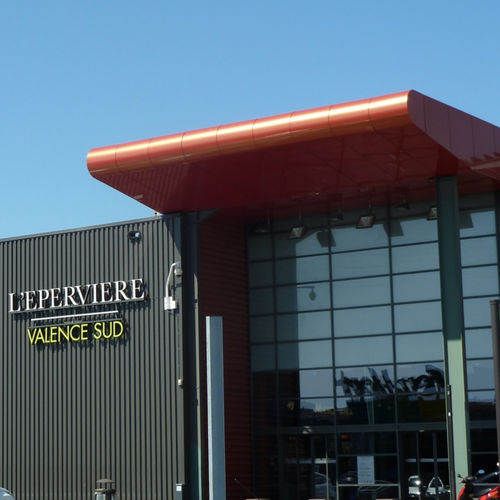 Pannello in composito di rivestimento - CASINO - CENTRE CIAL L'ÉPERVIÈRE - ALUCOBOND - per tetto / per tettoia d'entrata / resiste alle intemperie