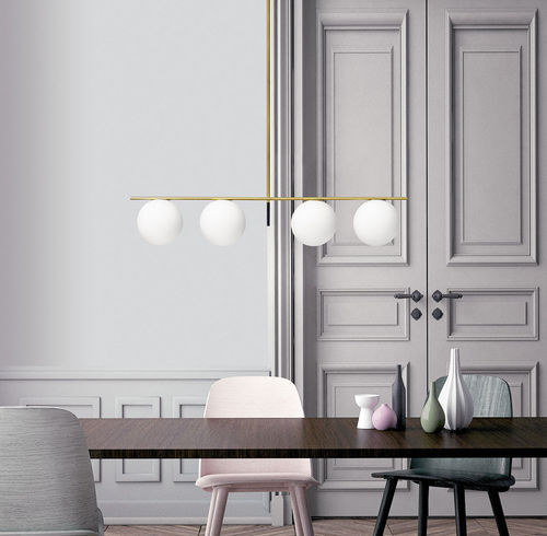 Lampada a sospensione - JUGEN - Miloox - in ottone spazzolato / in vetro soffiato / contemporanea