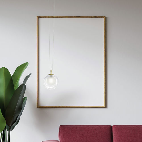 Lampada a sospensione - ALADINO - Miloox - in ottone spazzolato / in vetro borosilicato / in vetro smerigliato