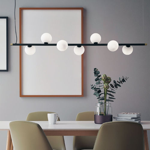Lampada sospesa - POMÌ - Miloox - in ottone spazzolato / in vetro soffiato / contemporanea