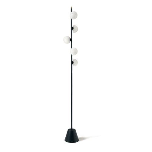 Lampada da terra - POMÌ - Miloox - in ottone spazzolato / in ottone / in vetro soffiato