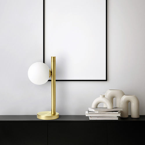Lampada da tavolo - POMÌ - Miloox - in ottone spazzolato / in vetro soffiato / contemporanea