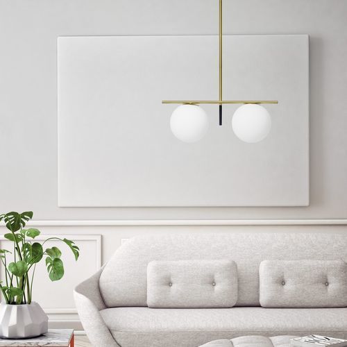 Plafoniera contemporanea - JUGEN - Miloox - sferica / in ottone spazzolato / in vetro soffiato