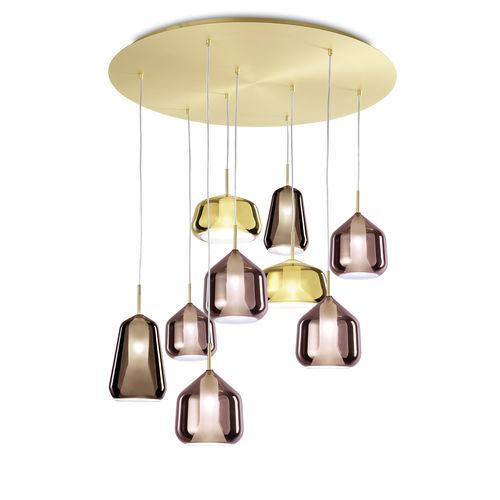 Lampadario contemporaneo - X-RAY  - Miloox - in rame / in bronzo / in vetro borosilicato