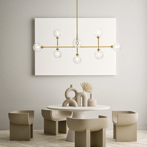 Lampada a sospensione - DOM - Miloox - in ottone spazzolato / in ottone / in vetro borosilicato