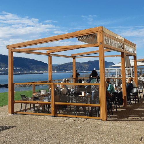Pergola autoportante - DAKHLA PILARES - Sahara Pergolas - in alluminio / con copertura in tela / su misura
