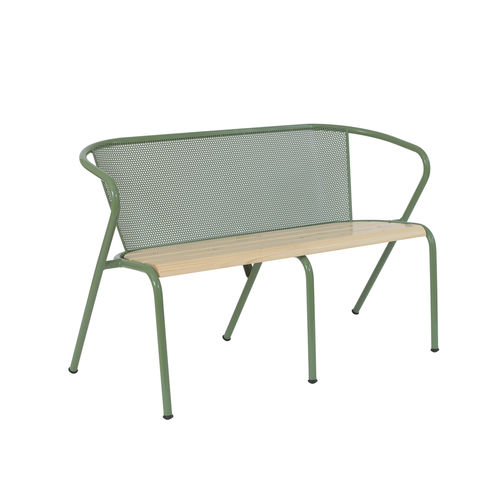 Panca da giardino contemporanea - ARCALO - in legno / in metallo / con schienale