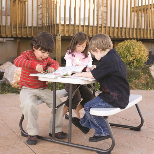 Tavolo da picnic contemporaneo - 80094G - Lifetime - in polietilene ad alta densità HDPE / con supporto in acciaio termolaccato / rettangolare