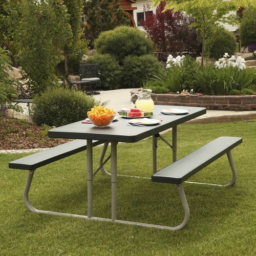 Tavolo da picnic contemporaneo - 2123G - Lifetime - in polietilene ad alta densità HDPE / con supporto in acciaio termolaccato / rettangolare