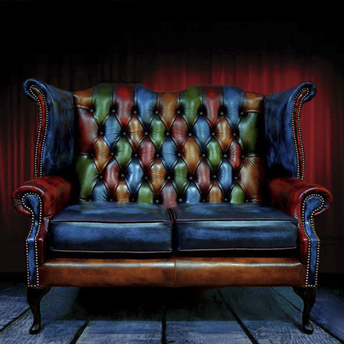 Divano chesterfield - QUEEN ANNE - Harleq - in pelle / con schienale alto / multicolore
