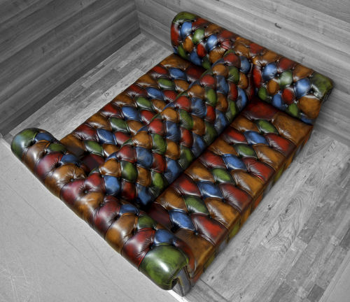 Divano chesterfield - H - Harleq - in pelle / su misura / multicolore