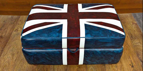 Ottomana contemporanea - FLAG  - Harleq - in pelle / rettangolare / con contenitore