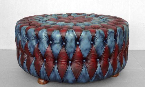 Ottomana chesterfield - Harleq - in pelle / tonda / da interno