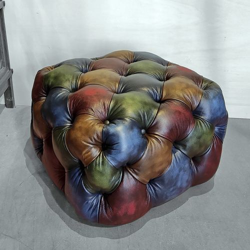 Ottomana chesterfield - Harleq - in pelle / quadrata / rettangolare