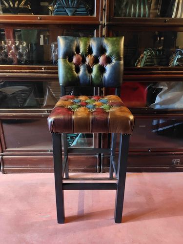 Sedia alta contemporanea - Harleq - da interno / in pelle / imbottita