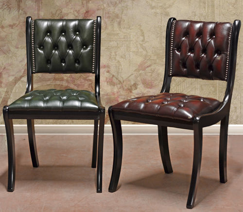 Sedia da pranzo chesterfield - SEDIA - Harleq - da interno / in pelle / con supporto in legno massiccio