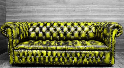Divano chesterfield - LEMON  - Harleq - in pelle / verde / in faggio