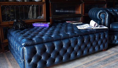 Ottomana chesterfield - HERITAGE  - Harleq - in pelle / quadrata / su misura