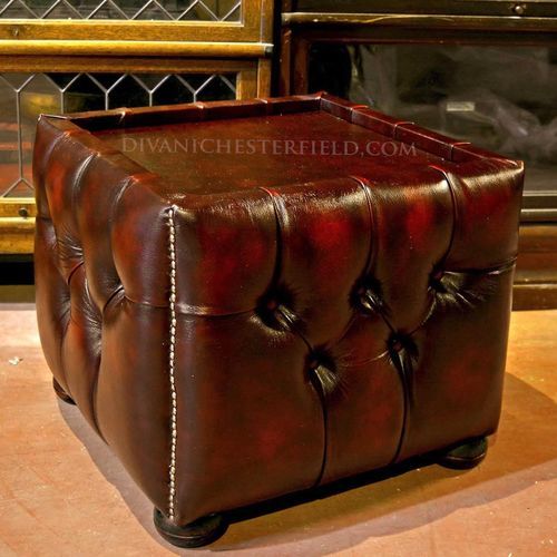 Pouf chesterfield - CUSHION - Harleq - in pelle / quadrato / rettangolare