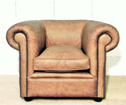 Poltrona classica - 1920 - Harleq - in pelle / in faggio / fatta a mano