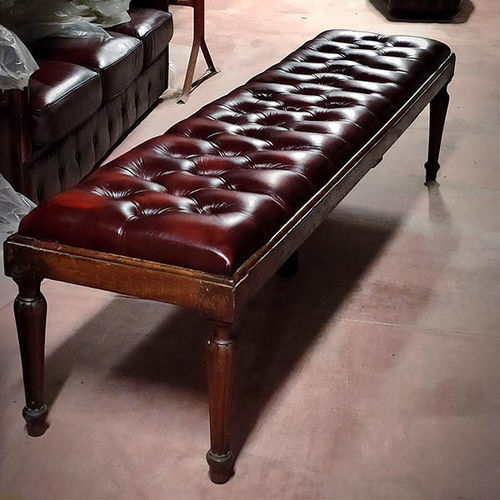 Panca chesterfield - Harleq - in legno / in pelle / senza schienale