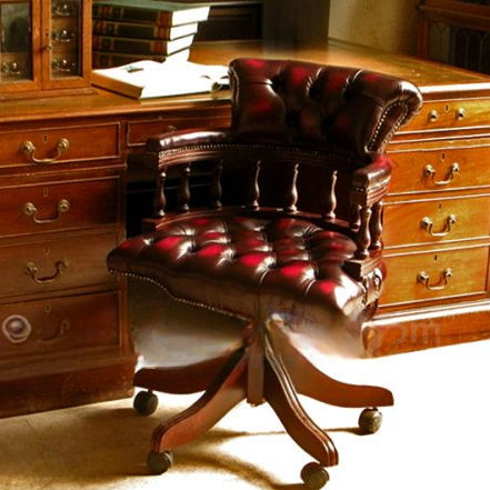 Sedia da ufficio contemporanea - CAPTAIN - Harleq - da interno / in pelle / con supporto in legno