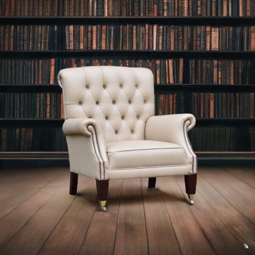 Poltrona chesterfield - LIBRARY - Harleq - in pelle / in ottone / in acciaio
