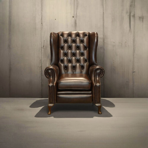 Poltrona chesterfield - WING - Harleq - in pelle / in acciaio / in faggio