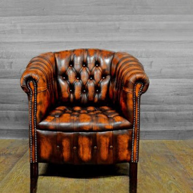 Poltrona contemporanea - ORANGE - Harleq - in pelle / marrone / con base centrale