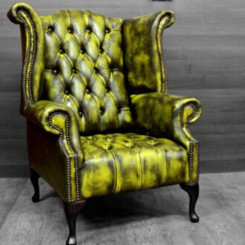 Poltrona contemporanea - LEMON - Harleq - in pelle / blu / verde