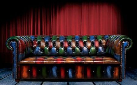 Divano chesterfield - DEVIL  - Harleq - in pelle / nero / multicolore