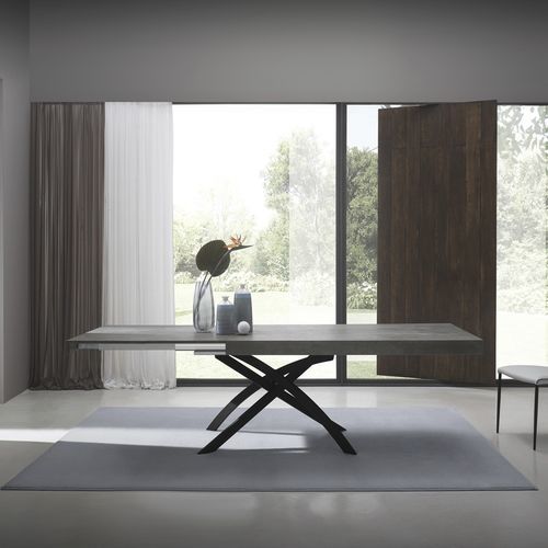 Tavolo contemporaneo - TWIST  - ZAMAGNA ITALIA - in rovere / in quercia naturale / in vetro