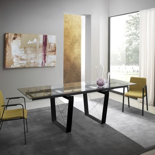 Tavolo contemporaneo - FROM - ZAMAGNA ITALIA - in vetro / in vetro laccato / in laminato