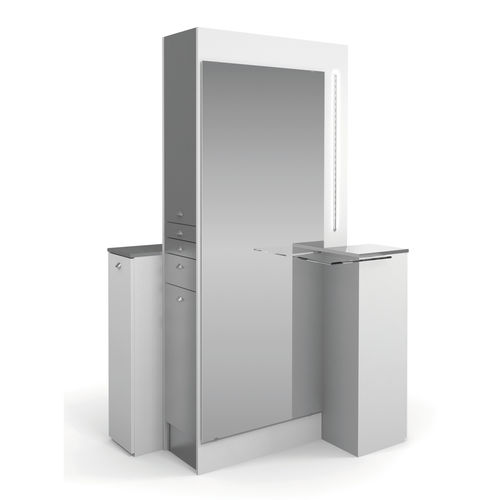 Mobile da toeletta contemporaneo - LM-05-2 - kaemark - in laminato / per parrucchiere / 2 posti
