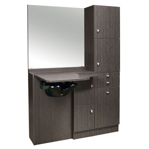 Mobile da toeletta contemporaneo - EP-260-SQ - kaemark - in laminato / per parrucchiere / da barbiere