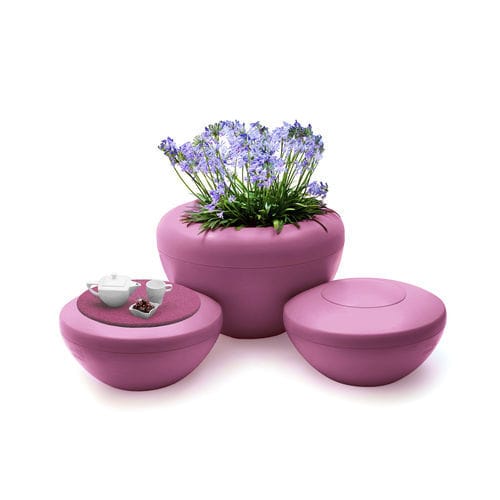 Fioriera in plastica riciclata - Scoop & Scoopi Flower - manga street - conica / con rotelle / con supporti