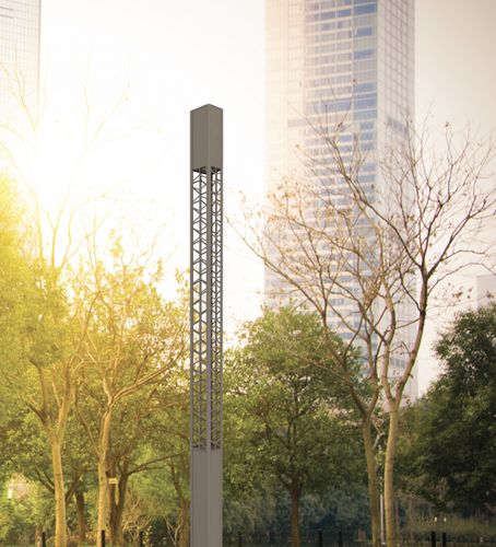 Colonna luminosa contemporanea - IRUTA SKEW - BSI LIGHTING TECHNOLOGIES INC. - in acciaio inossidabile / in ghisa di alluminio / in vetro temprato