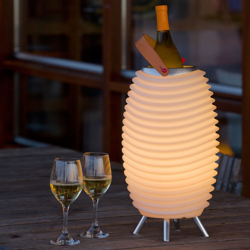 Lampada con cassa acustica da terra - SYNERGY 35S - kooduu - a sospensione / in alluminio / in polietilene