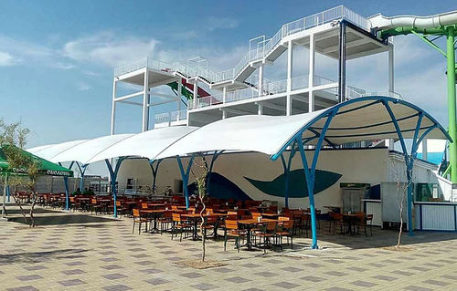 Tensostruttura padiglione - Vector Trade UK - per copertura / con membrana in PVC / per spazi pubblici