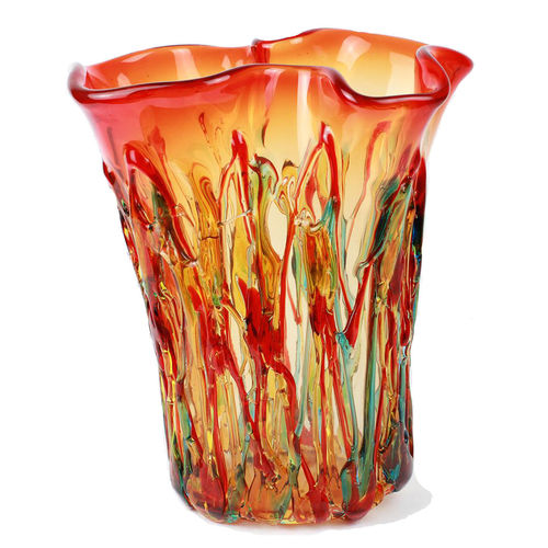 Vaso contemporaneo - FLAMES : CUBA - Original Murano Glass s.n.c. - in vetro soffiato / in vetro di Murano / fatto a mano