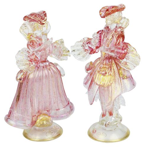 Scultura in vetro di Murano - VENETIAN OLD STYLE GOLDONIANI : COUPLE GOLDONI - Original Murano Glass s.n.c. - in oro