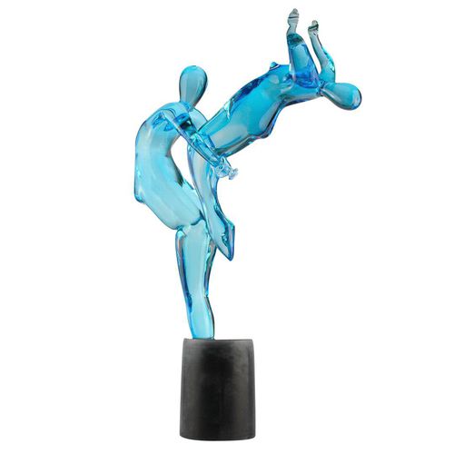 Scultura in vetro di Murano - ROCK 'N' ROLL LOVERS DANCERS  - Original Murano Glass s.n.c. - in oro