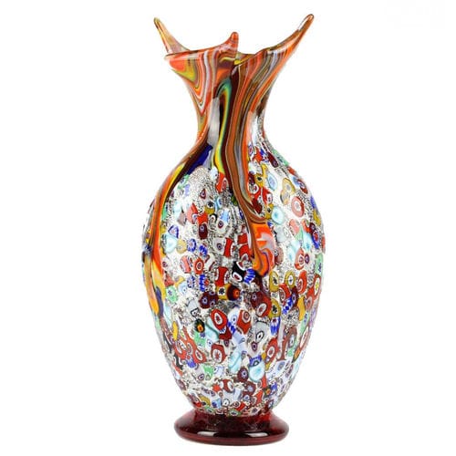 Vaso contemporaneo - PUNK MILLEFIORI AND SILVER : SYMPHONY  - Original Murano Glass s.n.c. - in vetro soffiato / in vetro di Murano / multicolore